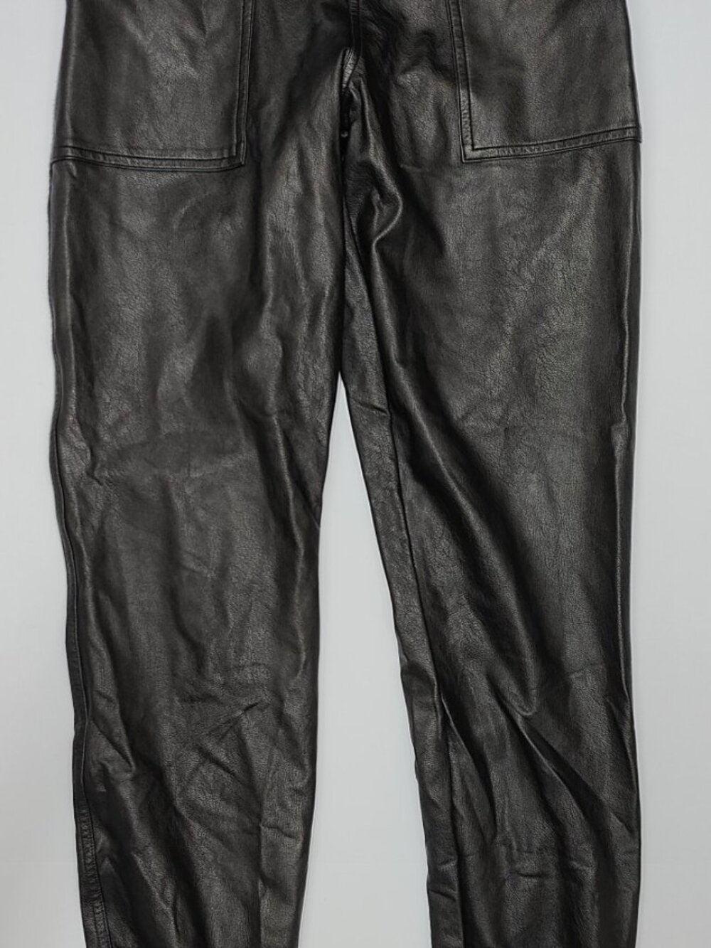 Spanx Women's Black Faux Leather Pull On Pants Size XS